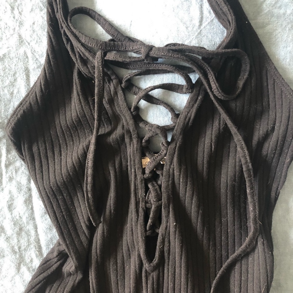 Halter Lace Up Body Suit